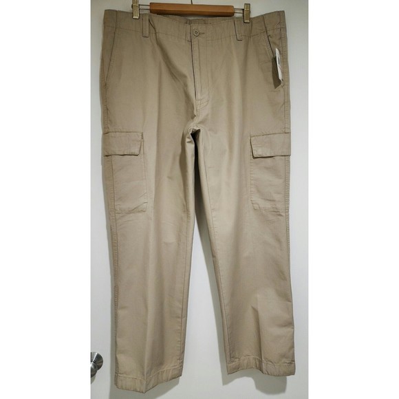NWT Nautica Mens Cargo Pants Beige Beach-Sand Adjustable Waist & Hem Size 40x30 - Picture 4 of 16